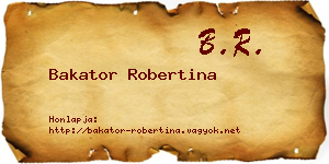 Bakator Robertina névjegykártya